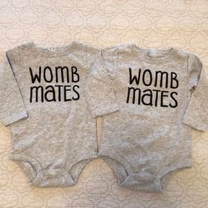 Twin wombmates onesies